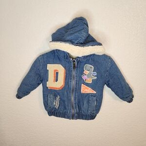 Jack & milly Denim Jacket with Dinosaur Patch size 0 0-12 months